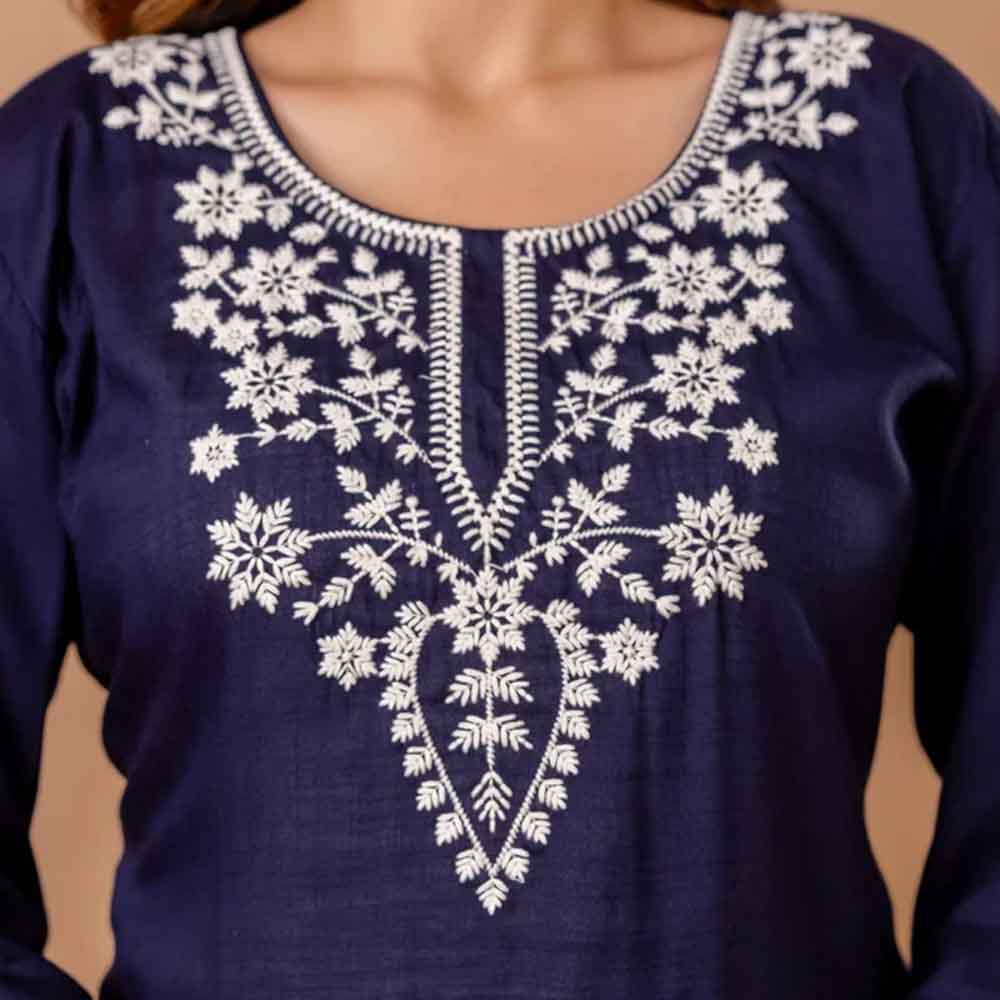 Rayon Ladies Embroidery Short Kurti