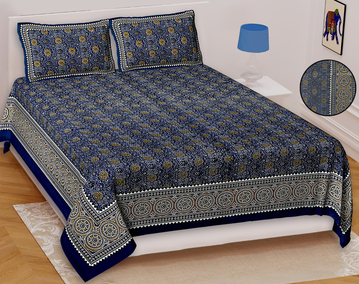 Double Bed sheet with 2 pillow covers