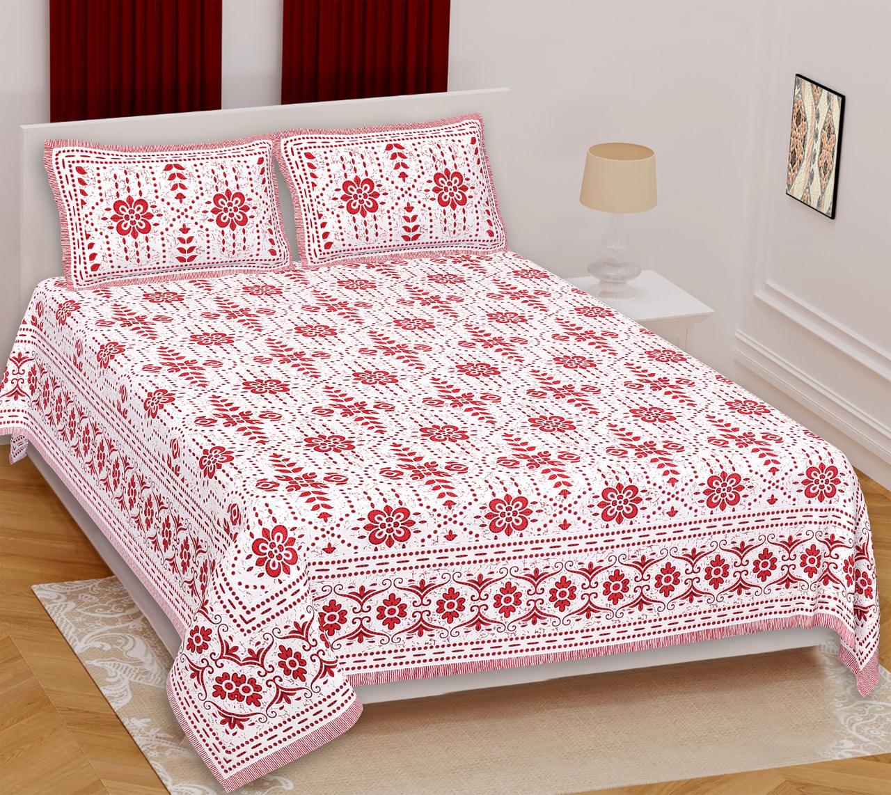 Double Bed sheet with 2 pillow covers