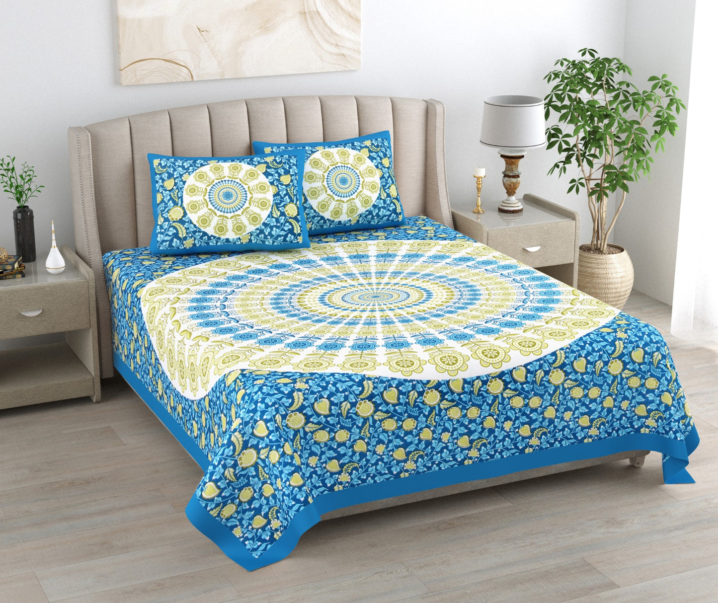 Double Bed sheet with 2 pillow covers