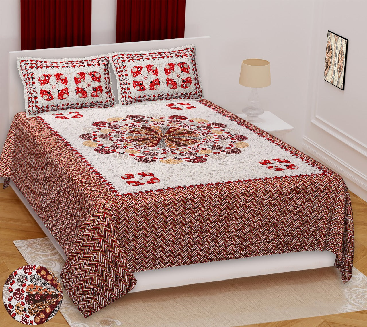 Double Bedsheet with 2 pillow covers