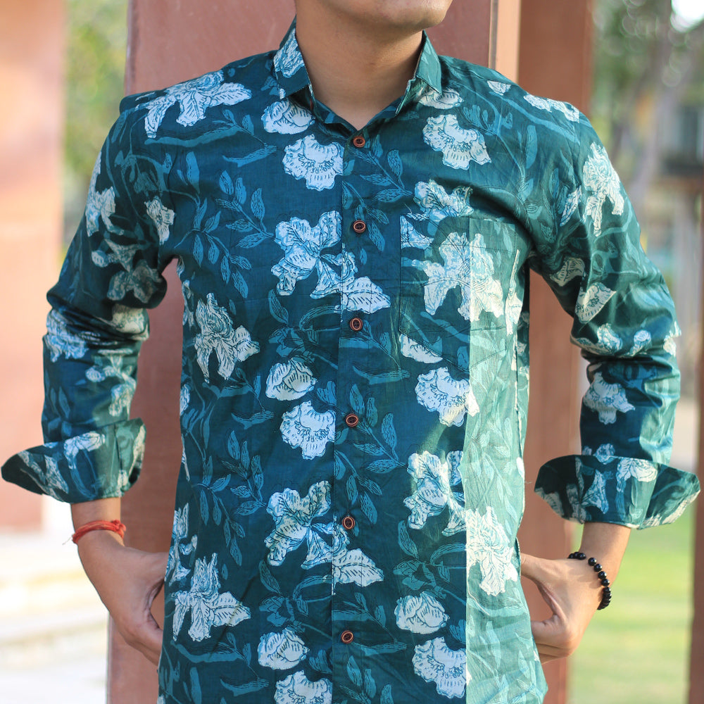 Sanganeri Handblock Print Shirt