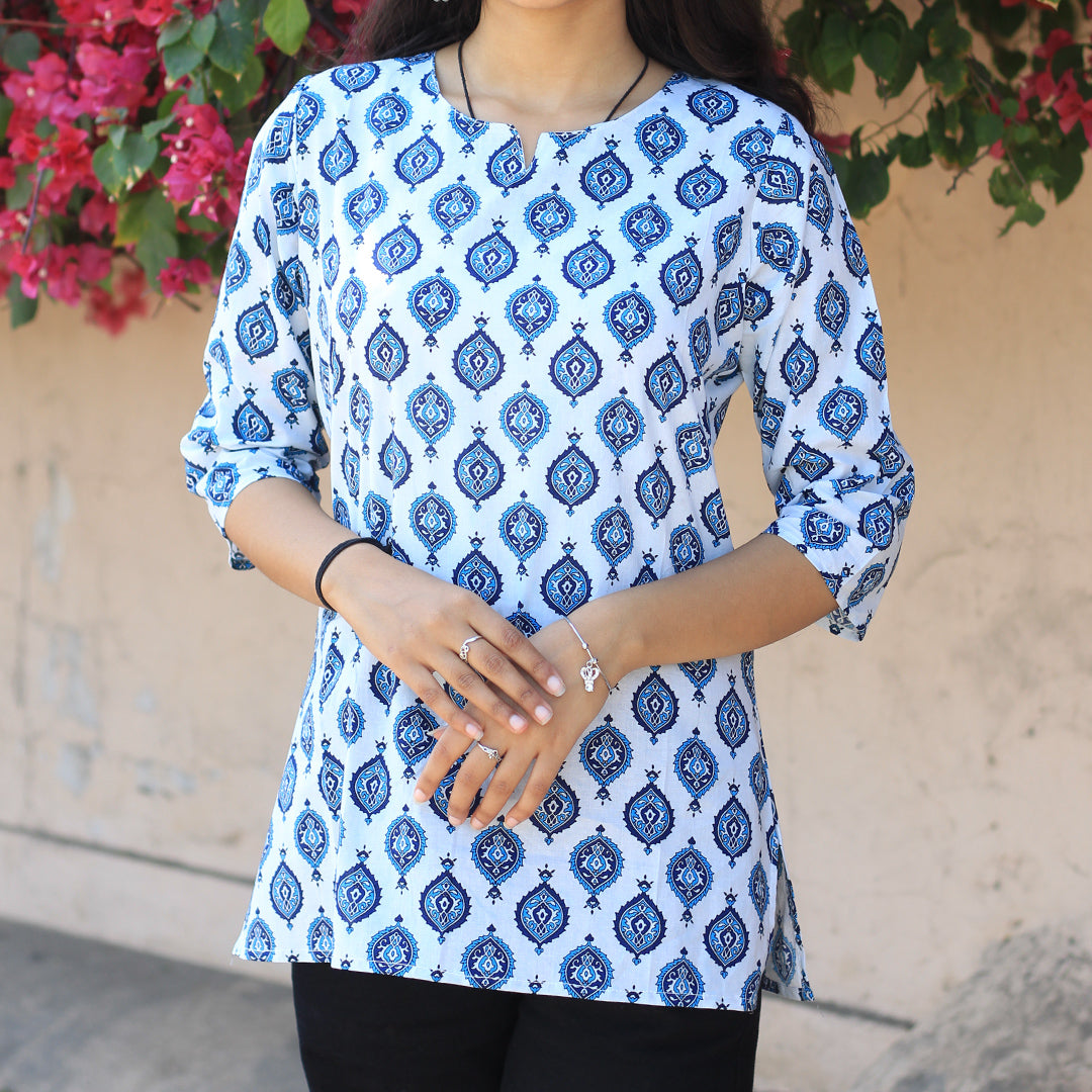 Women's(Girls) Cotton Printed Short Kurti