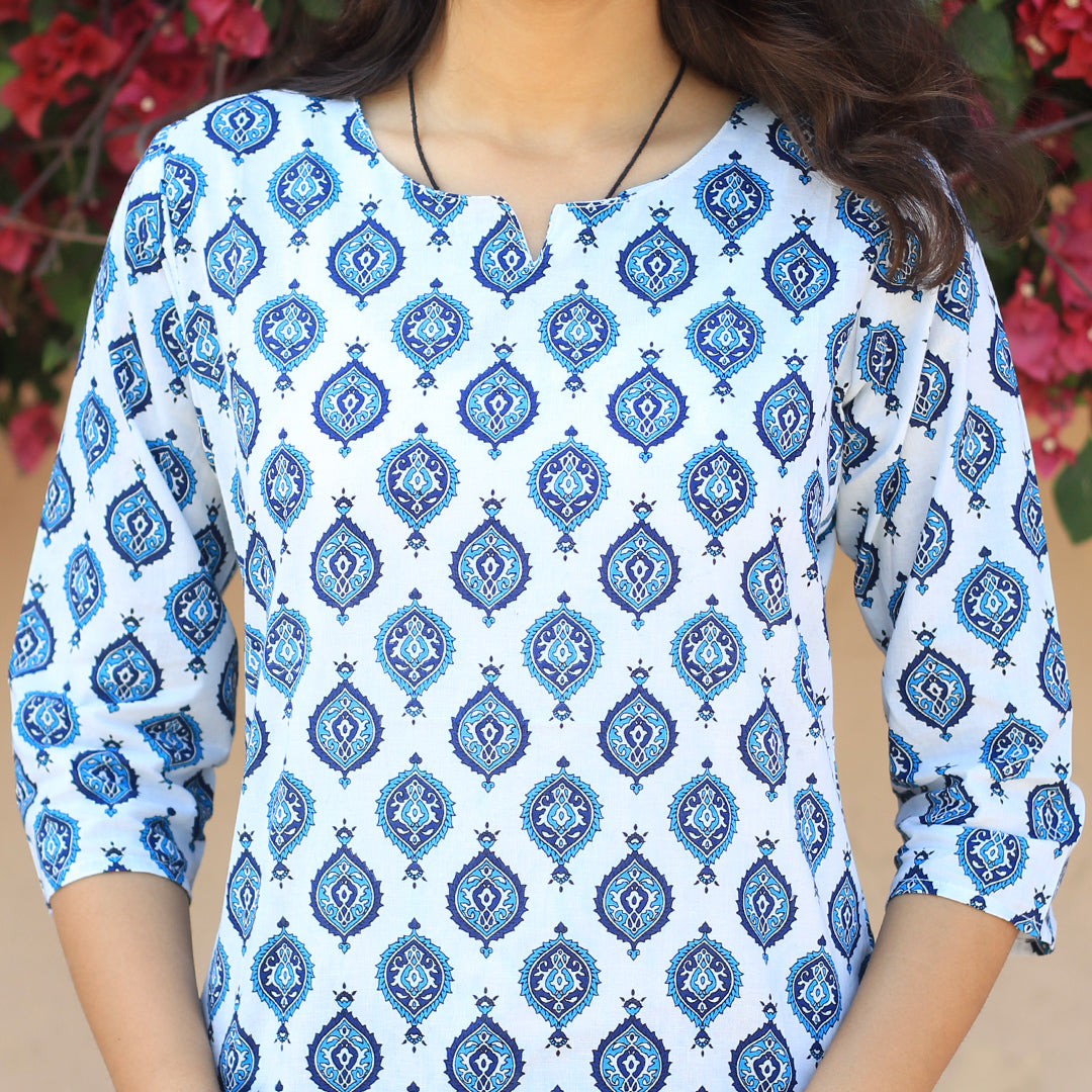 Women's(Girls) Cotton Printed Short Kurti