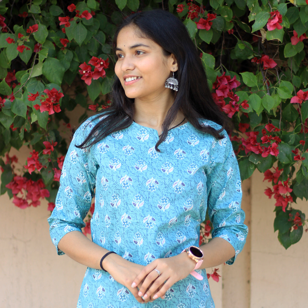 Women's(Girls) Cotton Printed Short Kurti