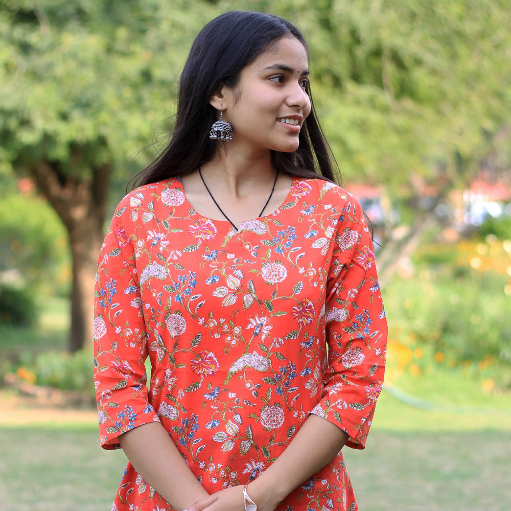 Women's(Girls) Cotton Printed Short Kurti