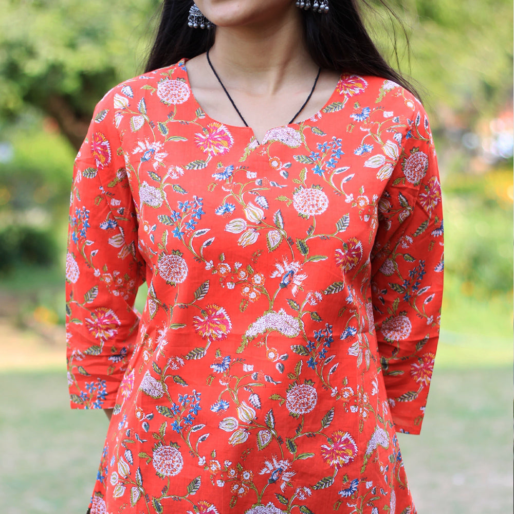 Women's(Girls) Cotton Printed Short Kurti