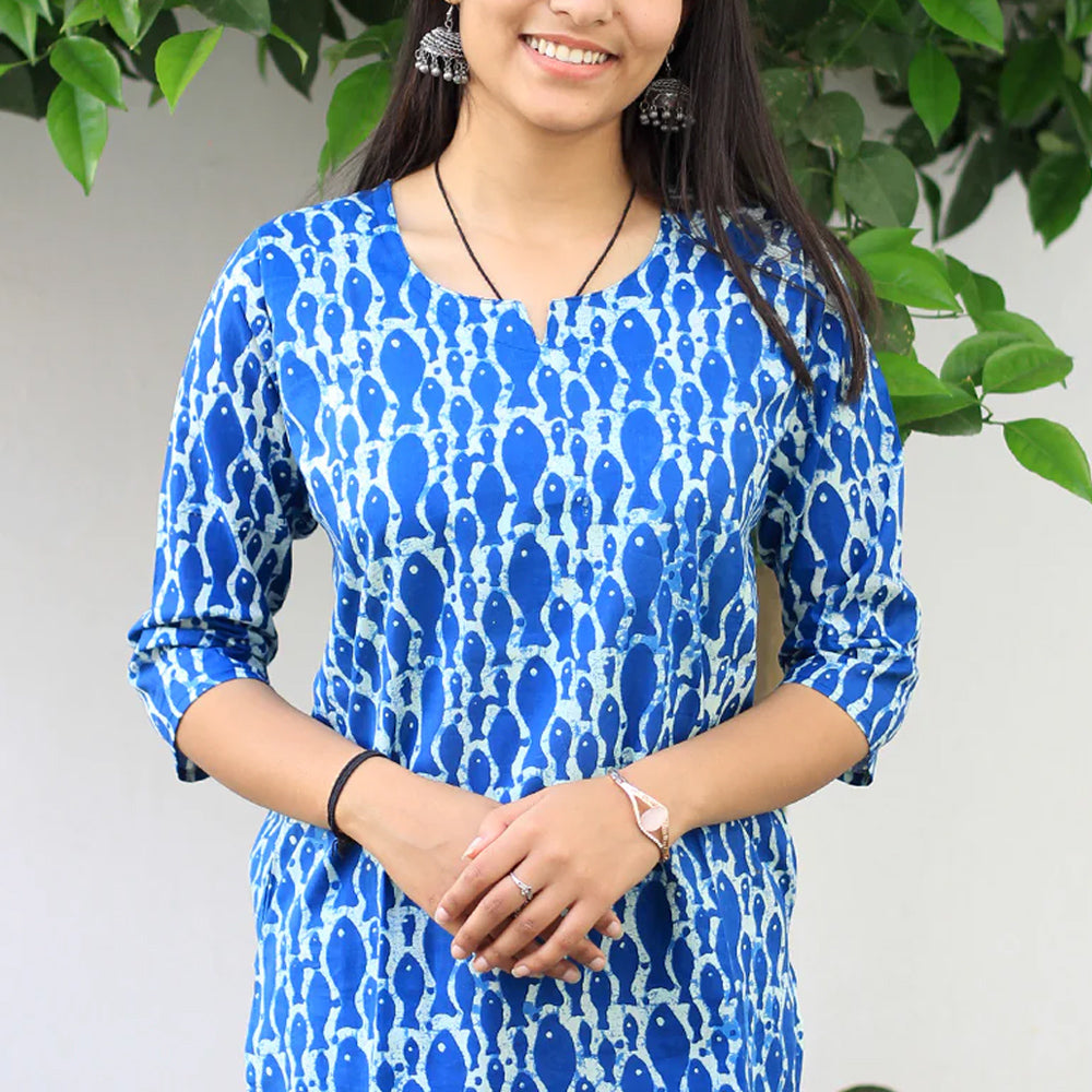 Women's(Girls) Cotton Printed Short Kurti