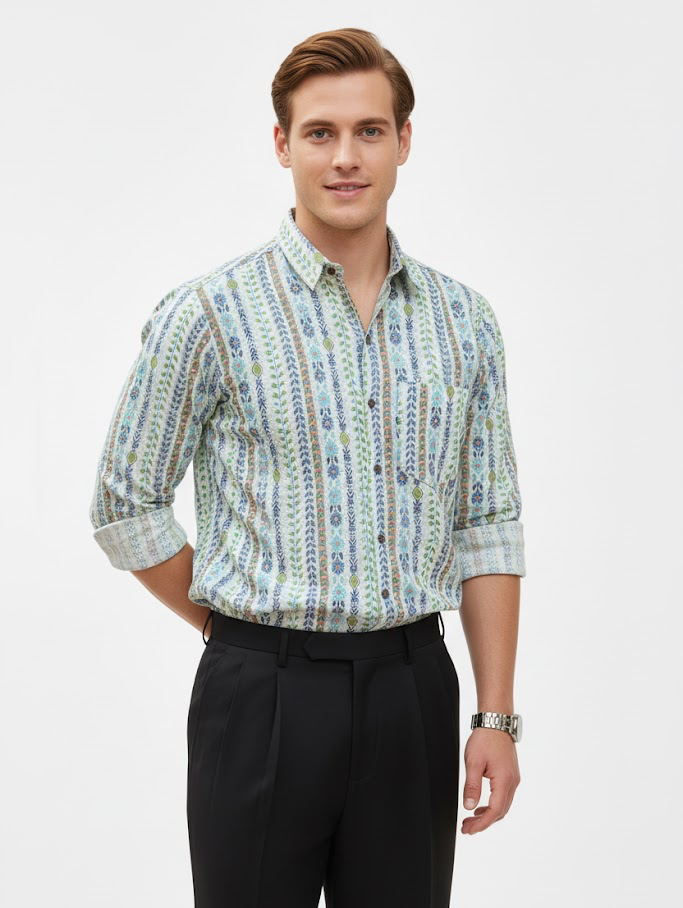 Sanganeri Handblock Print Shirt