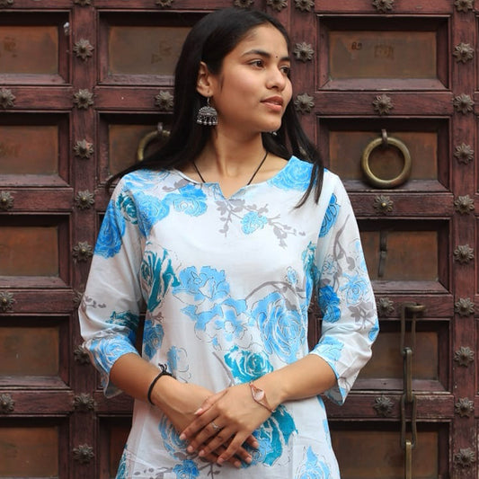 Women's(Girls) Cotton Printed Short Kurti
